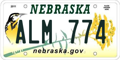 NE license plate ALM774