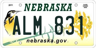 NE license plate ALM831