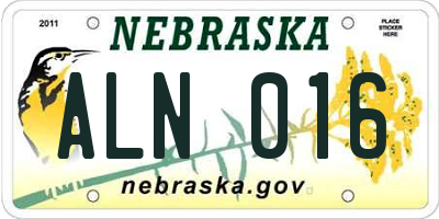 NE license plate ALN016