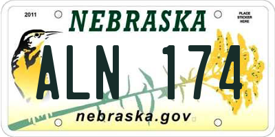 NE license plate ALN174