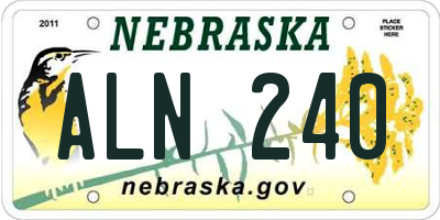 NE license plate ALN240