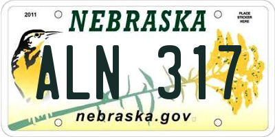 NE license plate ALN317