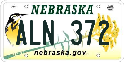 NE license plate ALN372