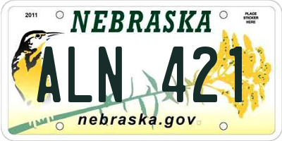 NE license plate ALN421