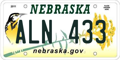 NE license plate ALN433