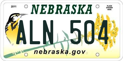 NE license plate ALN504