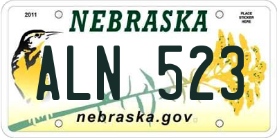 NE license plate ALN523