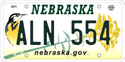 NE license plate ALN554