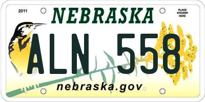 NE license plate ALN558
