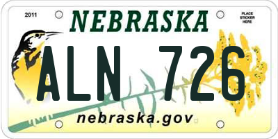 NE license plate ALN726