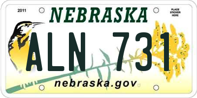 NE license plate ALN731