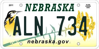 NE license plate ALN734