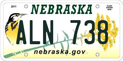 NE license plate ALN738