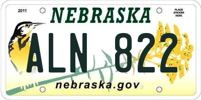 NE license plate ALN822