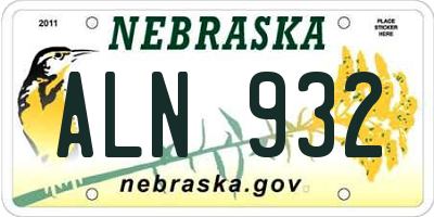 NE license plate ALN932