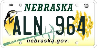 NE license plate ALN964