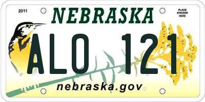 NE license plate ALO121