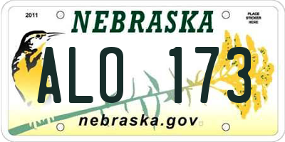 NE license plate ALO173
