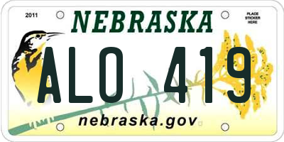 NE license plate ALO419