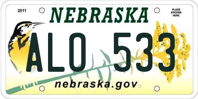 NE license plate ALO533