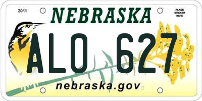 NE license plate ALO627