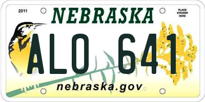 NE license plate ALO641