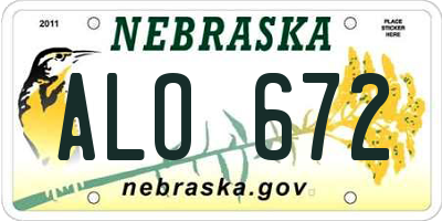 NE license plate ALO672