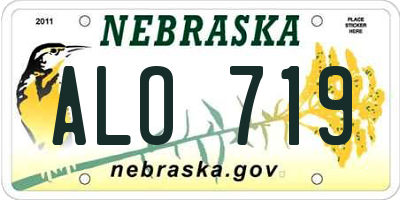 NE license plate ALO719