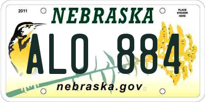 NE license plate ALO884