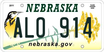 NE license plate ALO914