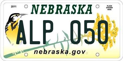 NE license plate ALP050