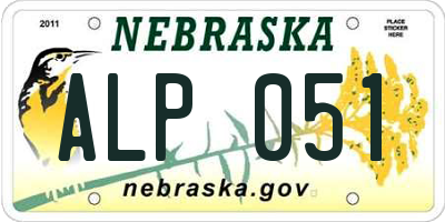 NE license plate ALP051