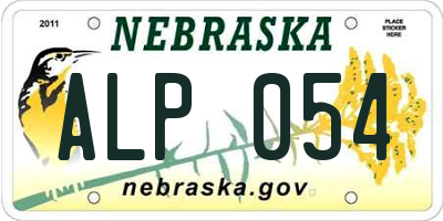 NE license plate ALP054