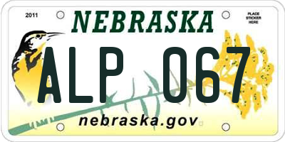 NE license plate ALP067