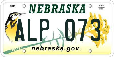 NE license plate ALP073
