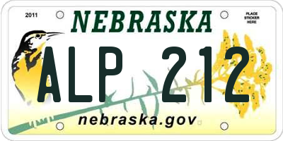NE license plate ALP212