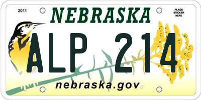 NE license plate ALP214