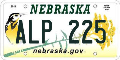 NE license plate ALP225