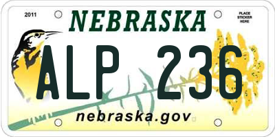 NE license plate ALP236