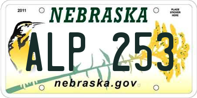 NE license plate ALP253