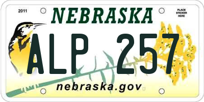 NE license plate ALP257