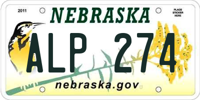 NE license plate ALP274
