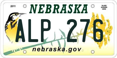 NE license plate ALP276