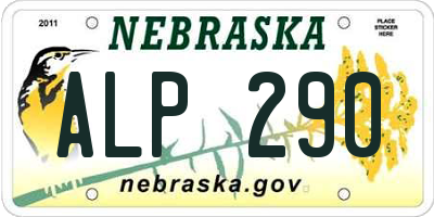 NE license plate ALP290
