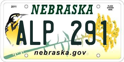 NE license plate ALP291