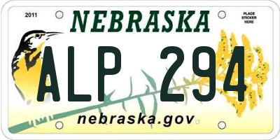 NE license plate ALP294