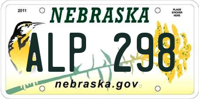 NE license plate ALP298