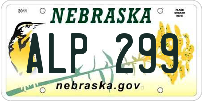 NE license plate ALP299