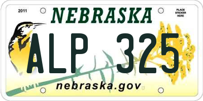NE license plate ALP325