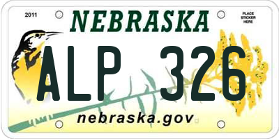 NE license plate ALP326